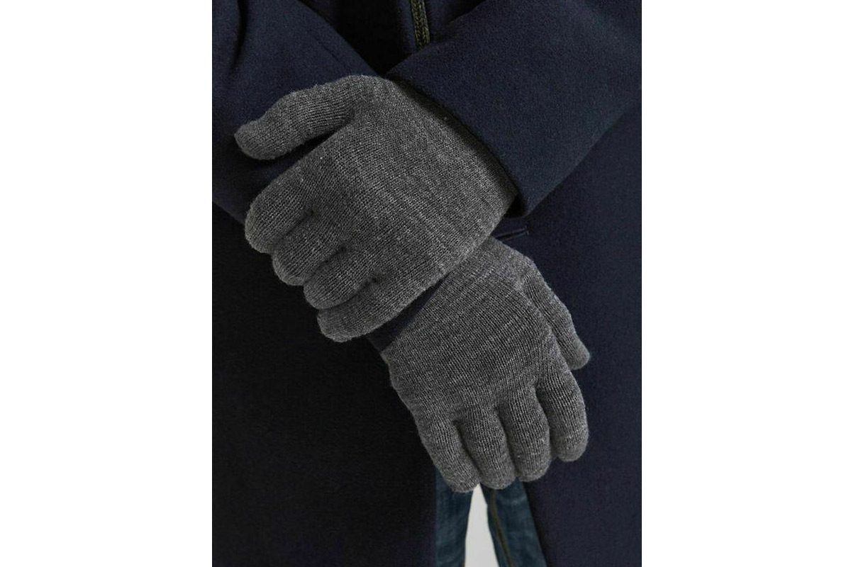 Jack And Jones Jachenry Knit Gloves Γάντια Χειμερινά (12158446 DARK GREY MELANGE) Γκρί